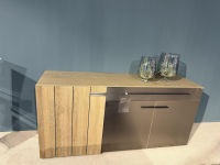 Voglauer - Sideboard V-Galvino Alteiche Rustiko Schwemmgrau Lackiert Metallakzent - 4