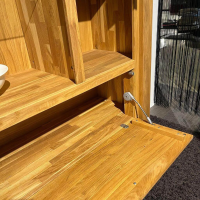 Natura - Vitrine Farmingdale Oberfläche Natur Eiche Geölt GriffeMetall Schwarz - 6