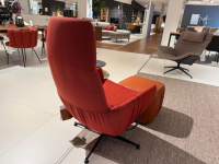 KFF - Lounge Sessel Faye Casual Stoff Rohi Credo Lampion Rot 4 Fuß Sterngestell Drehbar Struktur Schwarz mit Hocker - 8