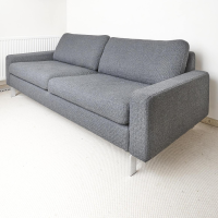 COR - Sofa Conseta Bezug Stoff 5010 Anthrazit Schmalfuß Chrom Bodenfrei Inklusive 2 Kissen - 6