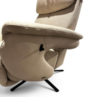 himolla - Sessel 7304 L Maxi Leder 24 Longlife Rustika Küste Beige Gestell Metall Schwarz Mit Elektrischer Verstellung - 5