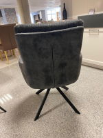 MCA Furniture - 4er-Set Armlehnstuhl Malia Stoff Innen Cordoptik Außen Verloursoptik Anthrazit Gestell Metall Schwarz Matt Drehbar - 5
