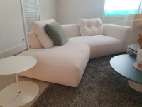 Cassina - Sofa Sengu Bold 565 A2 Stoff L Look Bianco Beige Weiß Mit Halbinsel Links Und Rückenkissen - 9