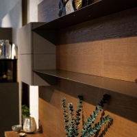 Novamobili - Wohnwand Living System N02 Rovere Miele Fumo Clay - 6