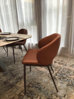 Cattelan Italia - 5er-Set Stuhl Rhonda Rachel Und Miranda Softleder 996 Siena Braun Gestell Bronze Gaufriert - 9