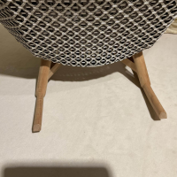 DEDON - Schaukelstuhl Mbrace Stoff A 264 Cool Sage Grau Gestell Aluminium Füße Massivholz Teak Inklusive Beistelltisch - 3