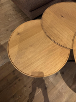 Scholtissek - Beistelltisch Set Sichel Platten Knorrige Eiche Natur Geölt Gestell Rundstahl Schwarz Pulverbeschichtet - 8