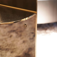 Minotti - Beistelltisch Flirt Gestell Edelstahlplatte Oberfläche Lackiert In Poliertem Hellgold - 7