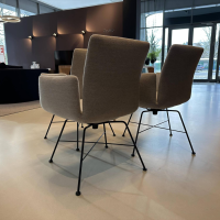 COR - 3er-Set Stuhl Jalis Stoff 8081 Muschel Grau Gestell Schwarz - 17
