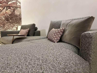 Bielefelder Werkstätten - Ecksofa Long Island Stoff Mara 292 Grau Gestell Metall-Fuß Schwarz Matt Oberfläche Schwarz Gebeizt Verstellbare Rückenkissen Inkl. Sofakissen - 3