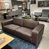 Sitzwerk - Sofa Valentino Leder Gaucho 5 Chocolate Braun Füße Eiche Dunkel - 8