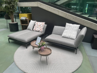 Bullfrog - Outdoorsofa Kaya Stoff Acapluco 403 Grau Füße Metall Schwarz Matt Pulverbeschichtet Mit Klapprücken Inklusive 3 Kissen - 4