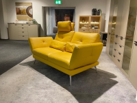 Mondo - Sofa Assea R Leder Cento 620 Gialto T Gelb Metallfuß 498 Chrom Glänzend Inklusive Kissen - 3