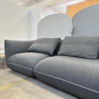 COR - Sofa Jalis Stoff 8182 Stahlgrau Mit Filzgleitern Inklusive 3 Rückenkissen - 2