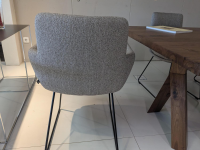 KFF - Tischgruppe Furca 6 Stühlen Faye Stoff 1202 Greige Füße Metall Schwarz - 8