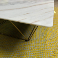 Walter Knoll - Beistelltisch Oki 131 T8 Platte Naturstein Bianco Lasa Weiß Gestell Messing Inklusive Kunststoffgleiter - 2