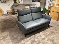 Natura - Garnitur Fresno Leder Mercury Blau Grau 2 Sofas - 9