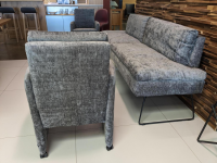 WK Wohnen - Set of 2 chairs with bench WK790/791 fabric B3094 basalt gray - 7