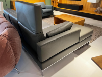 Brühl - Ecksofa Tomo Compact Leder Unit 5423 93 Grau Metalluntergestell Verchromt Glänzend - 8