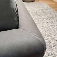 Poliform - Bett Dream Leder Silk Grafite Anthrazit Inkl. Wandpaneel Stoff Rabat Sabbia Beige Ohne Matratzen Ohne Lattenrost - 6