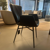 Draenert - Stuhl Dexter 2058 Leder II Elmosoft 93068 Braun Gestell Stahl Schwarz - 4