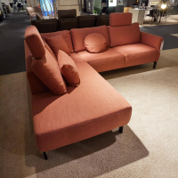 Musterring - Ecksofa MR 4530 Stoff Picasso Peach Orange Rot Metallfuß Schwarz Matt Mit Kissen Inklusive 2 Kopfstützen XL - 3