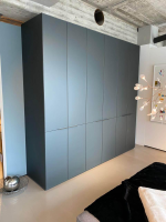 Kettnaker - Kleiderschrank Soma Lack Graphit Grau Matt Frontblende Grauspiegel Matt Inklusive Beleuchtung - 2