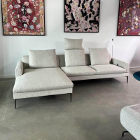 Jori - Ecksofa Tigra Landscape Stoff Monza Melange 99 Beige Füße Metall Bronze Inklusive Kopfstütze - 9