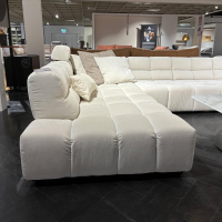Eigene Herstellung - MARKE DESIGNWERK ANLEGEN / Ecksofa Temple Stoff Earth Ivory Weiß Metallfuß Schwarz Matt B - 8