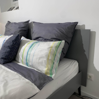 Möller Design - Bett Smart Lack 268 Steingrau Füße Schwarz - 3