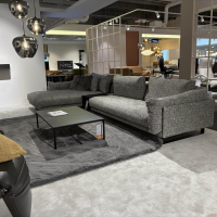 WK Wohnen - Sofa WK 590 Stoff Nizza 92 Stahl Grau Metallkufe U Flach Schwarz - 7