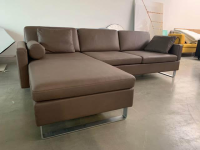 Brühl - Corner sofa Alba System M leather Pearl 85 mud gray - 6
