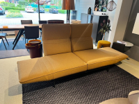 Rolf Benz - Sofabank Mera Stoff 24 355 Sonnengelb Gelb Gestell Stahl RAL 7022 Umbragrau Schwarz Pulverbeschichtet Matt - 7