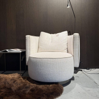 Minotti - Sessel Torii Bold Drehbar Stoff Timothy Bianco Weiß - 2
