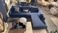 Wendelbo - Ecksofa Edge Stoff Zest 12 Blau Grau Gestell Edelstahl Inklusive Kissen - 4