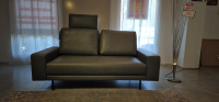freistil Rolf Benz - Sofa freistil 170 Leder 9000 Fehgrau Füße Schwarz Pulverbeschichtet - 3