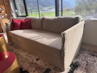 Meridiani - Sofa Fox Bezug Stoff Santos Taupe Beige Füße Metall Inklusive 2 Rückenkissen - 6