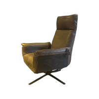 FSM - Sessel Shelby Außen Leder Kashmir Schwarz Innen Leder Naturale Espresso Braun Gestell Stahl Schwarz Pulverbeschichtet - 9