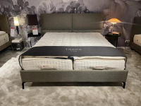 Treca Interiors - Polsterbett Portofino Stoff Tunis Olive Grün Füße Metall Schwarz Pulverbeschichtet Inklusive Matratzen - 3