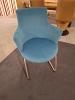 Venjakob - 6er-Set Stuhl Marta Stoff Toulouse Petrol Füße Edelstahloptik mit Drehfunktion - 2