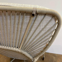 Walter Knoll - Sessel Shinzo Hybrid Outdoor Stoff Portofino Dune Beige Kordel Sand Gestell Metall Sand Beige Pulverbeschichtet Inklusive Hocker - 8