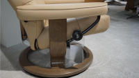 Stressless - Sessel David M Leder Batick Latte Beige Gestell Classic Holz Inklusive Hocker - 6