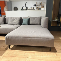 freistil Rolf Benz - Ecksofa 160 Stoff 3040 Mittel Platingrau Grau Stahlrundrohrfuß Tiefschwarz Schwarz Mit Kissen - 4
