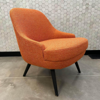 Walter Knoll - Sessel 375 10 Stoff Lucia 7687 Orange Gestell Massivholz Eiche Schwarz Geflammt Geölt - 6