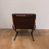 Walter Knoll - Sessel Berlin Chair Leder Vintage 65 1412 Chestnut Braun Gestell Schwarz Chrom Mit Kunststoffgleitern - 3