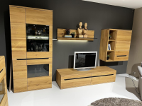 Decker - Anbauwand Ameno Wildeiche Massiv Bianco Geölt Inklusive LED Beleuchtung - 6