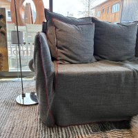 Gervasoni - Sofa Ghost 10 Stoff C Trama Aneto Grau Inklusive Kissen - 6