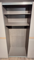 Nolte - Schwebetürenschrank Marcato Front Glas Seidengrau Matt Korpus Platin Eiche Nachbildun - 2