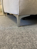 Carina - Ecksofa Modell 1220 Stoff Feincord Silber Grau PG2 Füße Chrom mit Hocker - 7