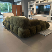 B&B Italia - Sofa Camaleonda Stoff 400 Enia Olivgrün Extra Grün Füße Buchenholz Natur Inklusive Hocker - 6